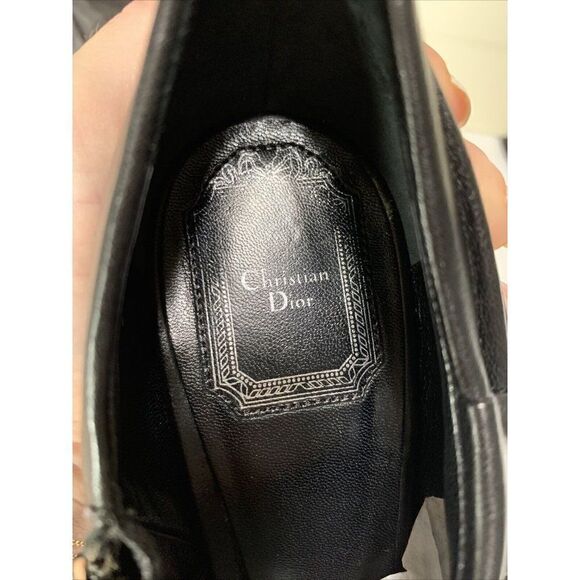 Christian Dior Authentic Genuine Leather Solid Black ankle Booties Heels 9 - Picture 9 of 10